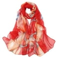 thumbnail image 1 of Bibifish Womens Scarf Delicate Lightweight Long Shawl Wrap Gradient Cherry Blossom Print Vacation Daily Scarf, 1 of 3
