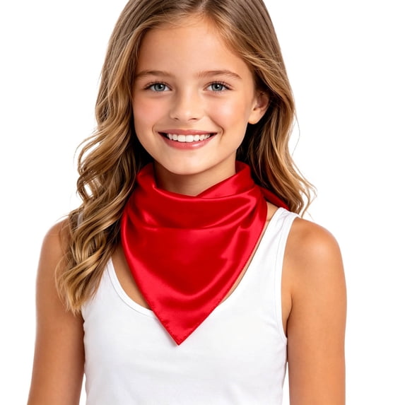Bibifish Womens Scarf Elegant Smooth Satin Triangle Bandana Solid Plain Office Vacation Neck Wrap