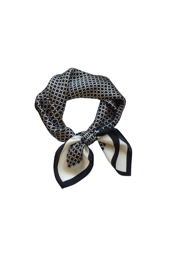 Womens Scarf Luxe Slim Satin Skinny Neck Scarf Chain Geometric Print Daily Party Neck Tie