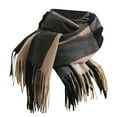 thumbnail image 1 of Bibifish Womens Scarf Retro Plaid Pattern Long Scarf With Fringes Soft Warm Fuzzy Comfy Winter Trendy Street Srtyle Stylish Scarf For Ladies, 1 of 3