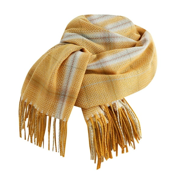 Bibifish Womens Scarf Retro Plaid Pattern Long Scarf With Fringes Soft Warm Fuzzy Comfy Winter Trendy Street Srtyle Stylish Scarf For Ladies