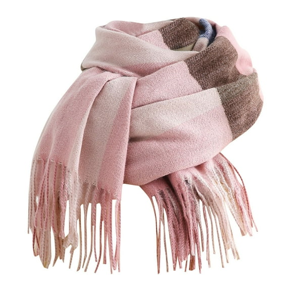 Bibifish Womens Scarf Retro Plaid Pattern Long Scarf With Fringes Soft Warm Fuzzy Comfy Winter Trendy Street Srtyle Stylish Scarf For Ladies