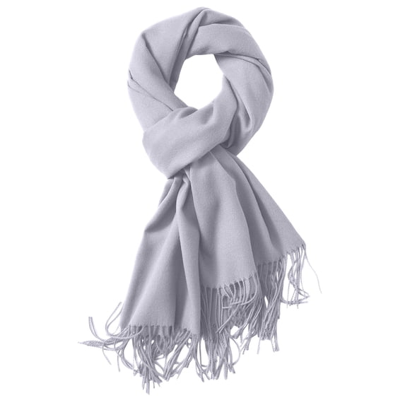 Bibifish Womens Scarf Solid Color Elegant Long Scarf With Fringes Soft Thick Warm Comfy Fall Winter Classic Style Scarf For Ladies