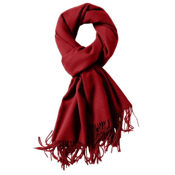 Bibifish Womens Scarf Solid Color Elegant Long Scarf With Fringes Soft Thick Warm Comfy Fall Winter Classic Style Scarf For Ladies