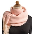 thumbnail image 1 of Bibifish Womens Scarf Solid Color Herringbone Pattern With Fringes Soft Lightweight Comfy Fall Winter Daily Wear Elegant Stylish Scarf, 1 of 8
