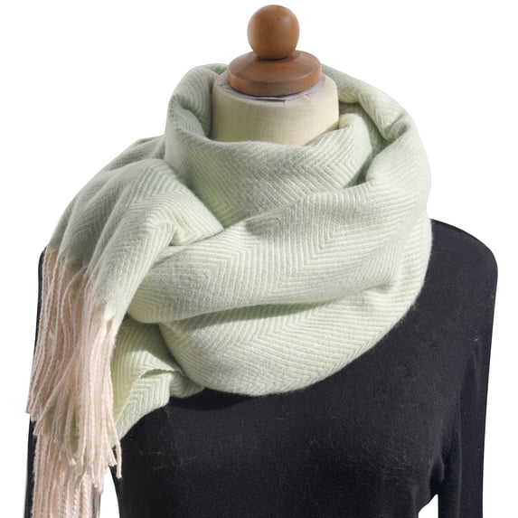 Bibifish Womens Scarf Solid Color Herringbone Pattern With Fringes Soft Lightweight Comfy Fall Winter Daily Wear Elegant Stylish Scarf