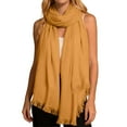 thumbnail image 1 of Bibifish Womens Scarf Solid Color Soft Lightweight Comfy Long Scarf With Fringes Soft Fall Winter Ladies Trendy Daily Wear Scarf, 1 of 4