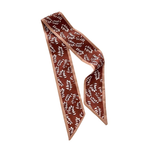 Bibifish Womens Skinny Scarf Vintage Floral Neck Scarf For Hair Bags Neck Wrist Waist Handbag Handle Wrap Ponytail Scarf Belt