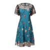 thumbnail image 1 of Bibifish Womens Skirt Set Round Neck Waist Tie Mesh Embroidery Elegant Dress Retro Elegant Style Party Wedding Evening Gown, 1 of 6