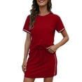thumbnail image 1 of Bibifish Womens Skirt Sets Summer Going Out Short Sleeve Crew Neck Soft Tshirts Mini Bodycon Skirt Teenis Golf Sports Matching Sets, 1 of 4