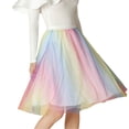 thumbnail image 1 of Bibifish Womens Tulle Skirts Pleated Gradient Color Mesh A-Line Midi Skirts Tulle Flowy High Waist Slim Fit Casual Daily Wear Skirts, 1 of 5
