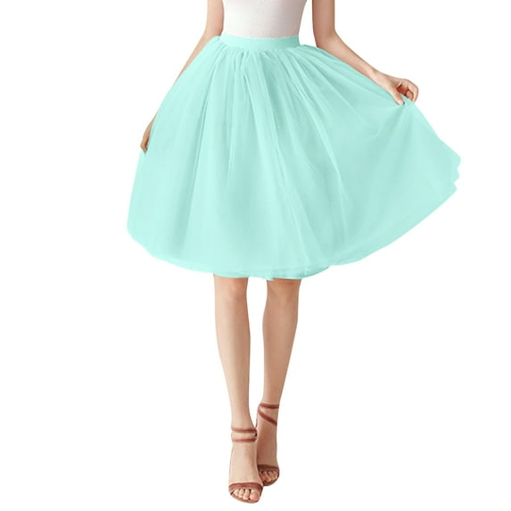 Bibifish Womens Skirts High Waist Tulle Skirt Adult Tutu Short Skirt Fluffy Layered Design Party Dating Daily Street Fashion Outfit