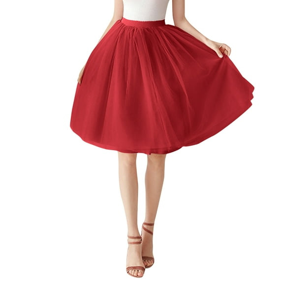 Bibifish Womens Skirts High Waist Tulle Skirt Adult Tutu Short Skirt Fluffy Layered Design Party Dating Daily Street Fashion Outfit