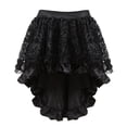 thumbnail image 1 of Bibifish Womens Skirts Plus Size Lace High-Low Tutu Skirts With Floral Embroidery Elegant Black Lace A Line Mini Skirts For Ladies, 1 of 5