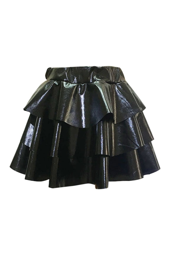 Womens Skirts Short Cake Mesh Dress Shiny Sequin Skirts Cheerleader Fluffy Tutu Skirts Solid Color Stylish Glitter Skirts