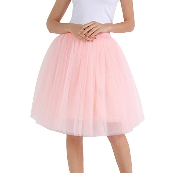 Bibifish Womens Skirts Solid Adult 80'S Tutu Skirts Layered Tulle Carnevale Skirts Knee Length Layered Dress Prom Party Midi Skirts