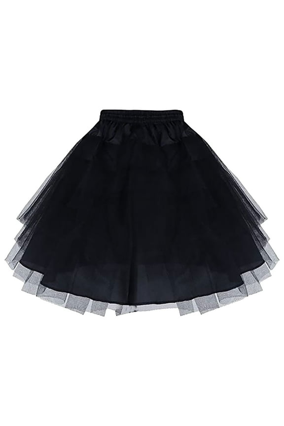 Womens Skirts Solid Color Layered Tulle Petticoat Short Dresses Casual Solid Princess Tutu Tulle Under Skirts For Ladies