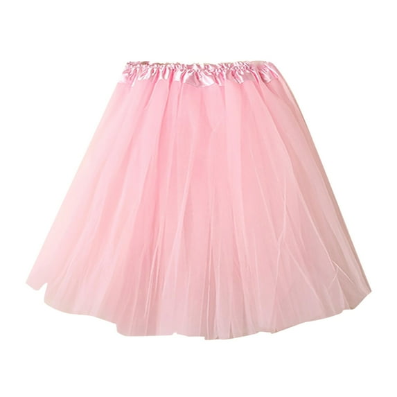 Bibifish Womens Skirts Solid Color Mini Tulle Skirts Ladies Pleated Gauze Short Dress Trendy Adult Tutu Dancing Skirts For Ladies