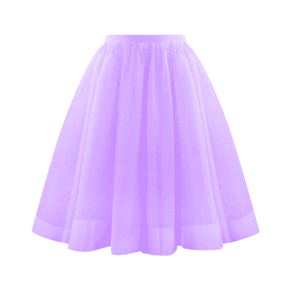 Bibifish Womens Skirts Trendy Pleated Mid Length Skirts Casual Solid Color Elastic Waist Skirts Soft Drape Mid A Line Skirts For Ladies