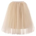thumbnail image 1 of Bibifish Womens Skirts Tulle Skirts Knee Length Skirts Solid Color Elastic Waisted Stylish Adult Tutu Dancing Skirts For Ladies, 1 of 2