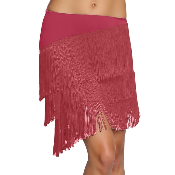 Bibifish Womens Skirts carnival Asymmetrical Hem Tassel Skirts Casual Flowy A Line Fringe Trimmed Bohemian Style Festival midi Length Skirts