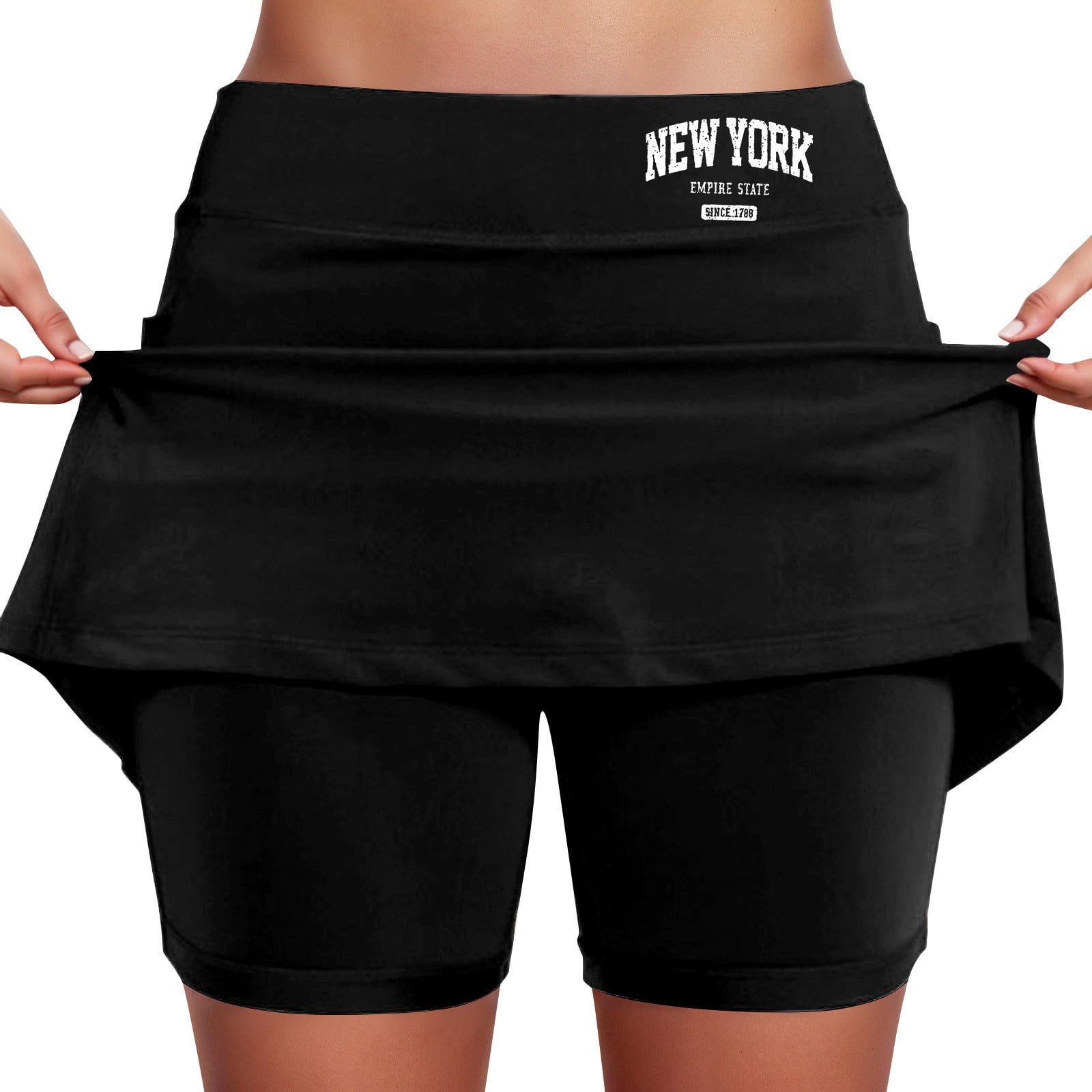 Bibifish Womens Skort Graphic Print High Waisted Non See Through Mini ...