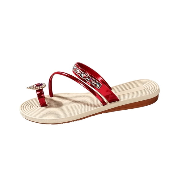 Bibifish Womens Slide Sandals Rhinestone Strappy Open Toe Mule Slippers Summer Fashion Casual Beach Shoes