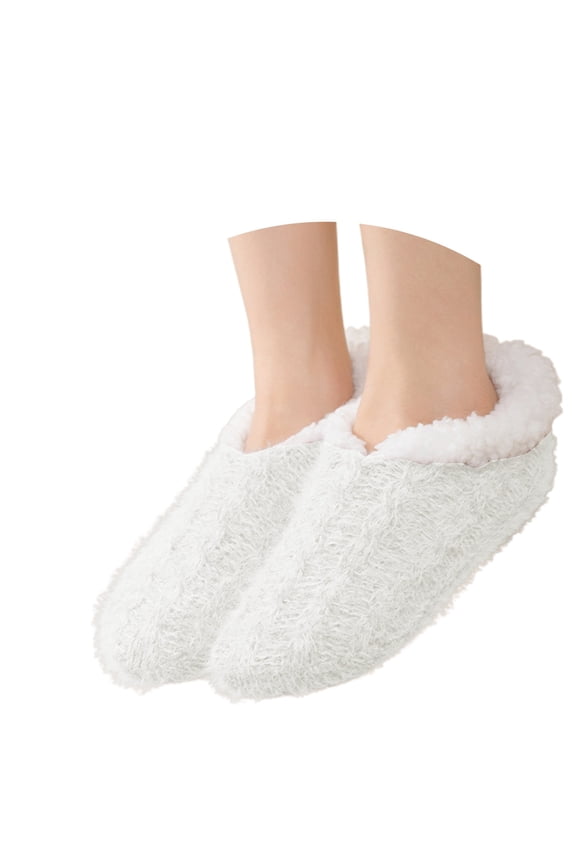 Womens Slipper Socks Knitted Thermal Lined Floor Socks Ankle Length Fall Winter Cozy Indoor Low Cut Non Floor Socks