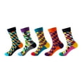 thumbnail image 1 of Bibifish Womens Socks 5 Pairs Ladies Crew Socks Colorful Fruit Printed Socks Soft Breathable All Season Socks For Women Novelty Mid Socks, 1 of 3