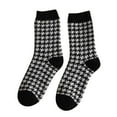 thumbnail image 1 of Bibifish Womens Socks Autumn Winter Thermal Mid Calf Socks Retro Houndstooth Printed Warm And Cozy Crew Socks For Ladies And Girls, 1 of 3