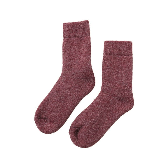 Bibifish Womens Socks Autumn Winter Thick Thermal Socks Solid Color Mid Thigh Socks Winter Trendy Workout Home Sleeping Crew Socks