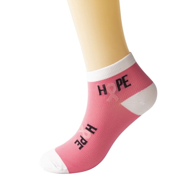 Bibifish Womens Socks Breast Cancer Awareness Themed Socks Pink Ribbon Printed Soft Ankle Socks Sports Wokout Short Socks For Ladies