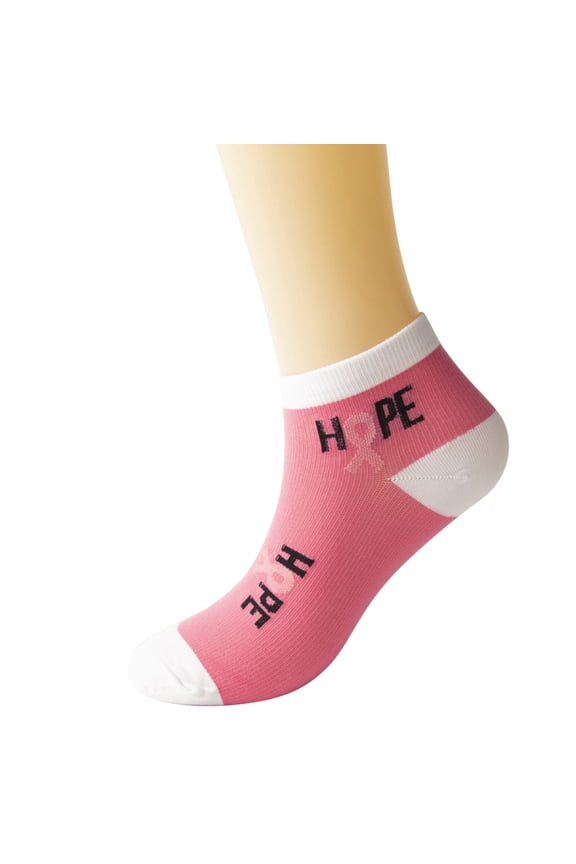 Womens Socks Breast Cancer Awareness Themed Socks Pink Ribbon Printed Soft Ankle Socks Sports Wokout Short Socks For Ladies
