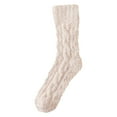 thumbnail image 1 of Bibifish Womens Socks Cable Knit Fuzzy Slipper Socks Soft Solid Color Fluffy Sleeping Socks Cozy Winter Warm Thermal Crew Socks, 1 of 3