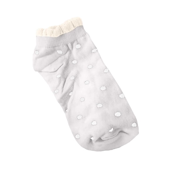 Bibifish Womens Socks Casual Cute Dotted Print Short Ruffle Socks For Daily Wear Soft Laides And Girls Versatile Low Cut Ankle Socks