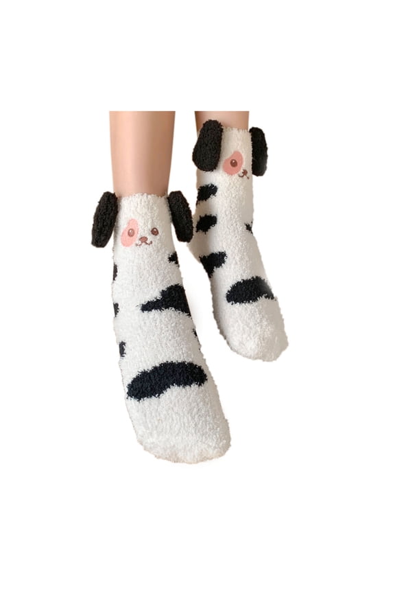 Womens Socks Comfy Thermal Fuzzy Socks With Cute Animal Pattern Winter Fleece Home Thick Warm Ladies Cartoon Socks For Ladies