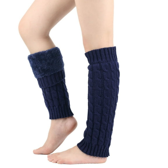 Bibifish Womens Socks Elegant Knitted Leg Warmers Comfy With Reinforced Toe And Wide Lacy Band Soft Winter Warm Knit Length Socks