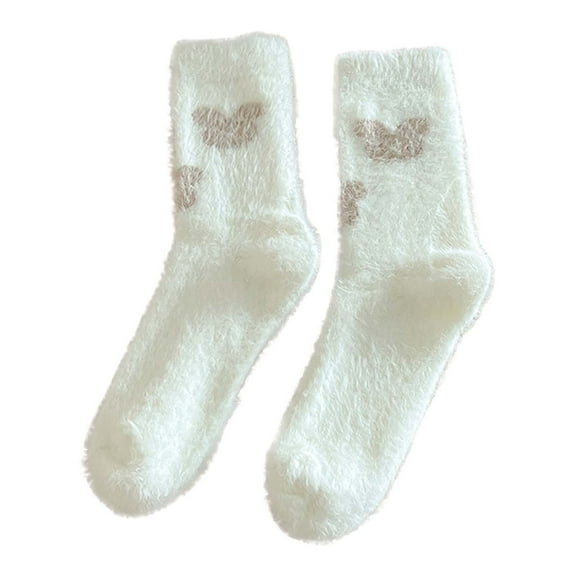 Bibifish Womens Socks Fall Winter Thick Thermal Socks Cozy Lined Crew Socks Cute Printed Fluffy Girls Home Sleeping Socks