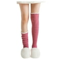 thumbnail image 1 of Bibifish Womens Socks Fuzzy Over Knee Stockings Soft Winter Warm Thermal Thigh Knee High Socks Solid Color Leg Warmers For Women, 1 of 9