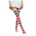 thumbnail image 1 of Bibifish Womens Socks Over The Knee Stockings Halloween Christmas Printed Cosplay Cartoon Thigh High Socks Fancy Dress Party Prop Holiday Casual Socks, 1 of 2