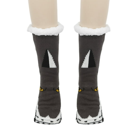 Bibifish Womens Socks Soft Thermal Slipper Socks For Indoor Cute Animal Pattern Winter Cozy Sleepwear Socks Comfy Socks For Ladies