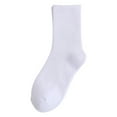 thumbnail image 1 of Bibifish Womens Socks Solid Color Thickened Crew Socks Medium Length Tube Fall Winter Soft Stretchy Fall Winter Daily Wear Socks, 1 of 3