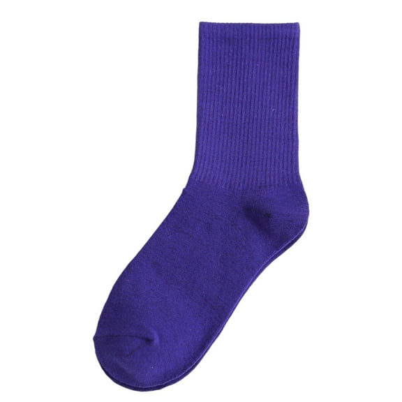 Bibifish Womens Socks Solid Color Thickened Crew Socks Medium Length Tube Fall Winter Soft Stretchy Fall Winter Daily Wear Socks