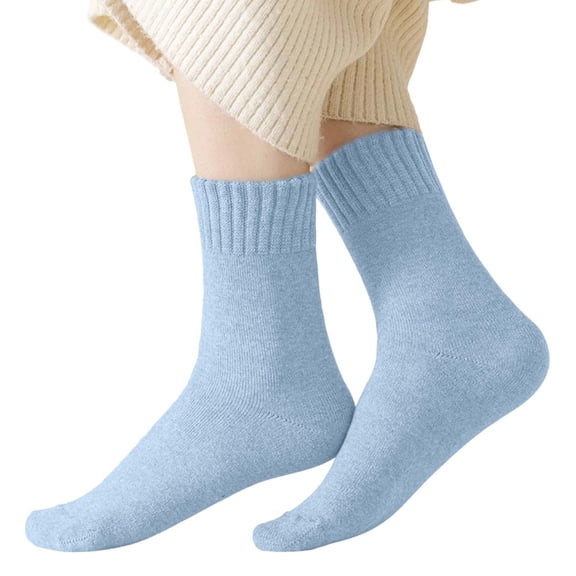 Bibifish Womens Socks Solid Color Winter Thickened Thermal Socks Cozy Fall Winter Cold Weather Daily Wear Above Ankle Socks For Ladies