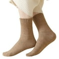 thumbnail image 1 of Bibifish Womens Socks Solid Color Winter Thickened Thermal Socks Cozy Fall Winter Cold Weather Daily Wear Above Ankle Socks For Ladies, 1 of 4