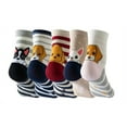 thumbnail image 1 of Bibifish Womens Socks Striped Graphic Mid Sock Winter Dog Series Cartoon Above Ankle Socks 5 Pair Set Soft Novelty Mid Tube Socks, 1 of 2