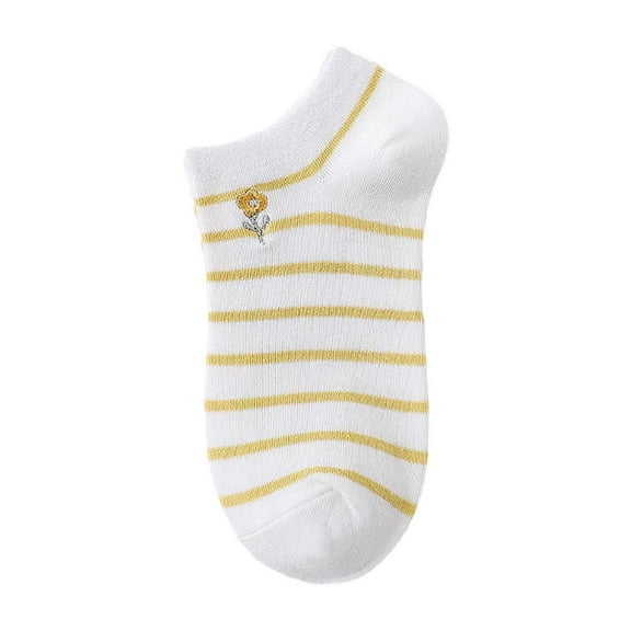 Bibifish Womens Socks Summer Breathable Ankle Socks With Cute Bee Embroidery Design Comfortable Lattice Pattern Short Crew Socks