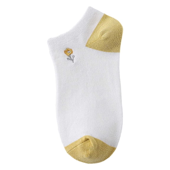 Bibifish Womens Socks Summer Breathable Ankle Socks With Cute Bee Embroidery Design Comfortable Lattice Pattern Short Crew Socks