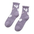thumbnail image 1 of Bibifish Womens Socks Thick Coral Velvet Socks Warm Miedium Tube Socks Colorful Cute Heart Printed Home Sleeping Socks For Ladies, 1 of 9