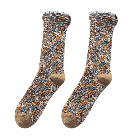 Bibifish Womens Socks Winter Warm Medium Cube Color Block Bussiness And Sports Casual Socks Soft Lightweight Athletic Socks For Ladies